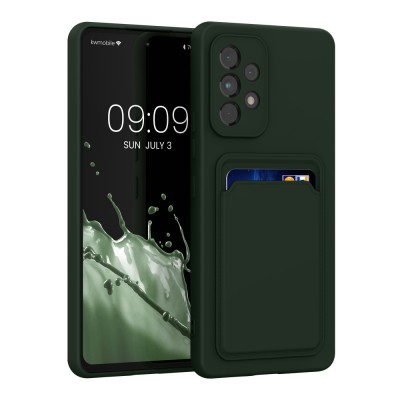 Husa Kwmobile pentru Samsung Galaxy A53 5G, Verde inchis, Silicon, KWM000015RR008C foto