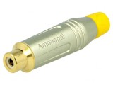 Mufă RCA Mamă Aurită pentru Lipire Gri 3-7mm