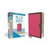 NIV, Thinline Bible, Compact, Imitation Leather, Pink/Brown, Red Letter Edition