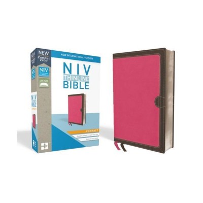 NIV, Thinline Bible, Compact, Imitation Leather, Pink/Brown, Red Letter Edition foto