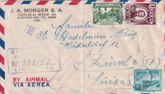 FILATELIE TEMATICA - PLIC PERU TEMATICA AVION AVIOANE AVIATIE AIRMAIL