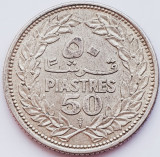 280 Liban 50 piastres 1952 Qirshā km 17 argint