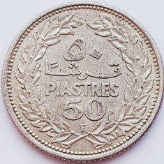 280 Liban 50 piastres 1952 Qirshā km 17 argint