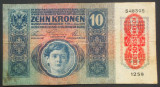Cumpara ieftin Bancnota istorica 10 COROANE - AUSTRO-UNGARIA (AUSTRIA), anul 1915 *cod 358