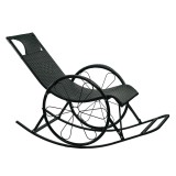 Cumpara ieftin Fotoliu balansoar ratan metal negru Rokin 61x149x90 cm