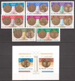 AJMAN 1968 SPORT MEDALII OLIMPICE ( serie dt. + colita ndt.) MNH