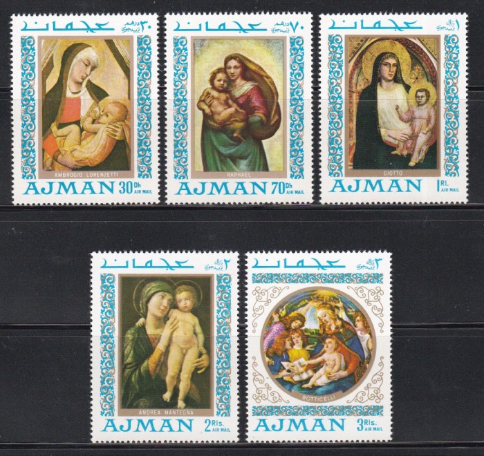 Ajman 1968 - Picturi cu Madonna, MNH