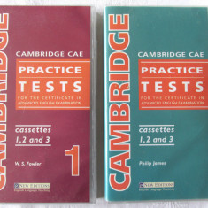 "CAMBRIDGE CAE PRACTICE TESTS 1+2", 3+3 casete audio, Philip James / W.S. Fowler