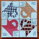 U.S.A-1978-''COSURI CU MOTIVE POPULARE in-AMERICA''- BLOC de 4val.''.- (Cat Scot=1$)-stampilat- Vezi-Scan