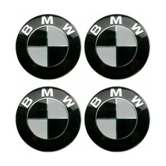 Set 4 Capace jante cu sigla BMW, negru, 68mm foto