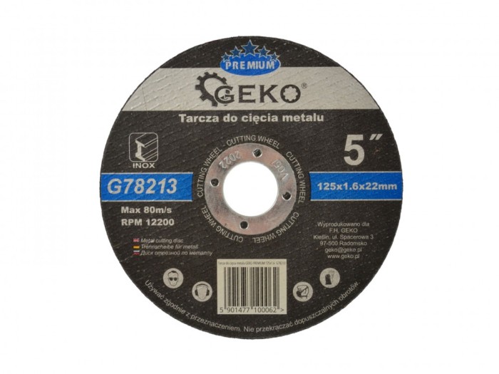 Disc pentru metal 125x1.6mm Inox, Geko Premium G78213