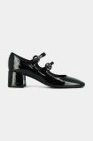 Jonak pantofi de piele DELOU VERNIS culoarea negru, cu toc drept, 3300198