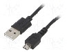 Cablu USB A mufa, USB B micro mufa, USB 2.0, lungime 0.6m, negru, AKYGA - AK-USB-05