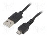 Cablu USB A mufa, USB B micro mufa, USB 2.0, lungime 0.6m, negru, AKYGA - AK-USB-05 foto