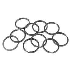 Set 10 inele metalice pentru chei Crisalida, diametru 30 mm, Negru