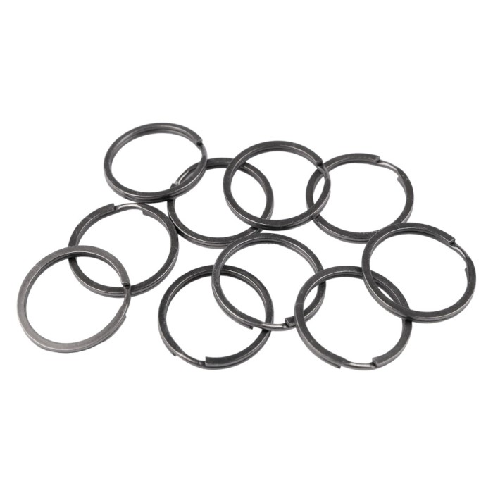 Set 10 inele metalice pentru chei Crisalida, diametru 30 mm, Negru