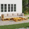 Gossi set mobilier gradina, perne gri deschis, 6 piese, lemn masiv