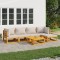 Gossi set mobilier gradina, perne gri deschis, 6 piese, lemn masiv