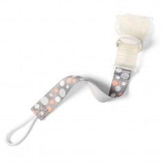 BabyOno Pacifier Holder clips pentru suzetă pentru nou-nascuti si copii Grey/Orange 1 buc