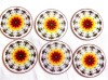 Suporturi pahare mandala model portocaliu, galben si maro, set suport pahare 40963