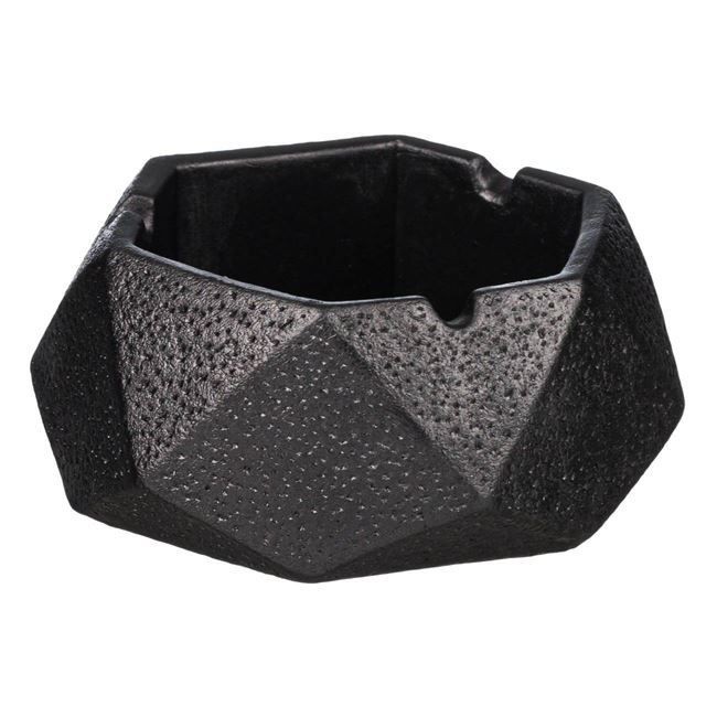Scrumiera cu Forma Hexagonala Ceramica Neagra 10.5x10.5x5cm
