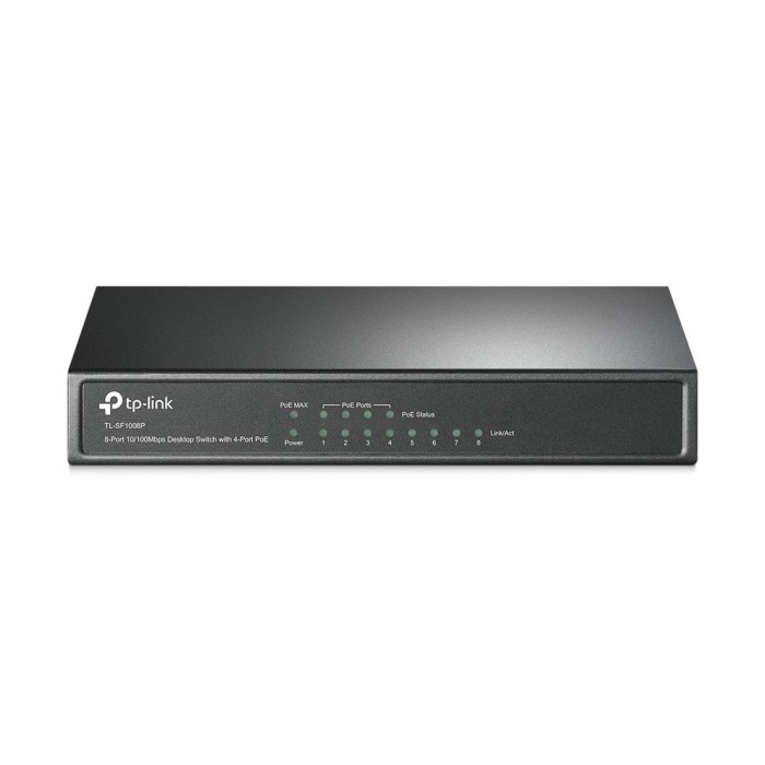 Switch 4 porturi RJ45 10/100 Mbps PoE, 4 x RJ45 10/100 Mbps, Buget PoE 66W, Unmanaged - TP-Link TL-SF1008P