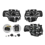 Set faruri tuning VW Transporter Caravelle 09.1996-03.2003 BestAutoVest partea Dreapta+Stanga daytime running light, tip bec H1+H1, transparent-negru