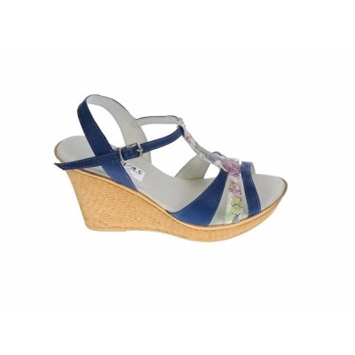 Sandale dama, din piele naturala, Toc 8 cm, Albastru, Color 2, S47BL2 foto