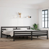 Cadru de pat Super King, negru, 180x200 cm, lemn masiv, vidaXL