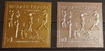 SCOTLAND SPORT -CICLISM-GOLF-TENIS SI SAH 2 TIMBRE AUR SI ARGINT MNH foto