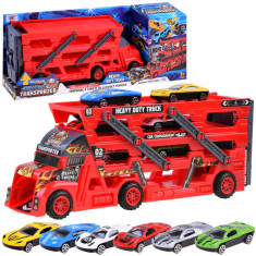Camion TIR + 6 mașinuțe de jucărie lansator ZA3774