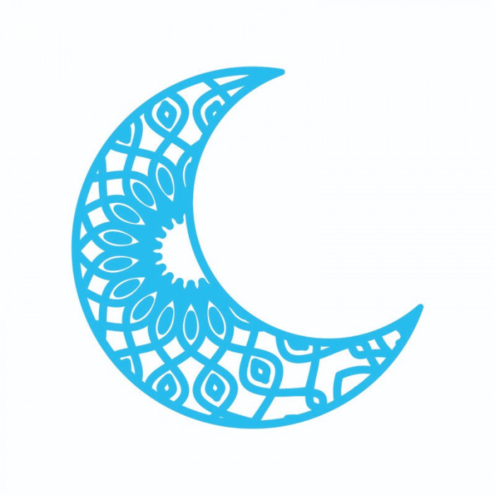 Sticker decorativ, Mandala, Luna, Albastru, 60 cm, 7291ST-1