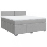 Cumpara ieftin Pat continental, gri deschis, 180x200 cm, material textil
