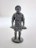 Figurina cavaler miniatura metal neferos alb 4cm, colectibil