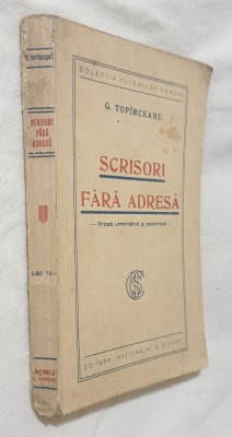 Carte veche anul 1911 - SCRISORI FARA ADRESA - G. Topirceanu foto