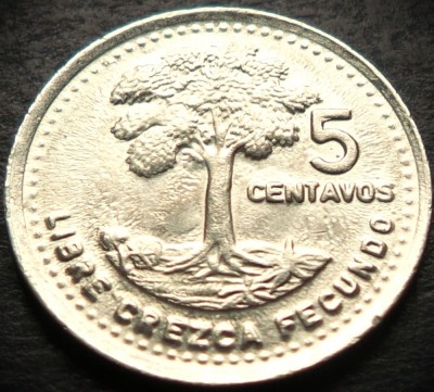 Moneda exotica 5 CENTAVOS - GUATEMALA, anul 1991 * cod 2198 = UNC foto