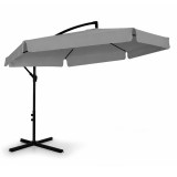 Umbrela de gradina tip banana 300 cm, inclinare reglabila, UV, gri