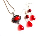 set cu howlite rosu si cristale 39047