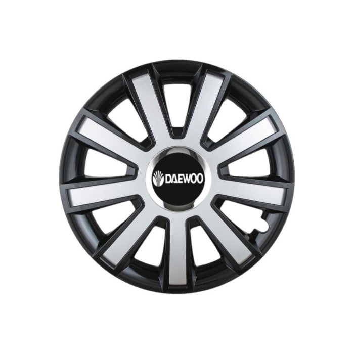 Set 4 capace roti Flash Gri-Negru R16 pentru gama auto Daewoo