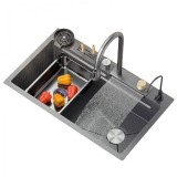 Chiuveta multifunctionala iHunt Sink SC039, cascada apa, display LED, spalator pahare, retractabila