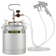 Pistol de vopsit cu rezervor sub presiune, Vevor 10 l, 4 Bar, duza 3 mm, 170-250 l/min, Manometru