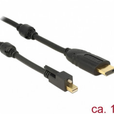 Cablu mini Displayport 1.2 cu suruburi la HDMI T-T 4K Activ 1m, Delock 83729