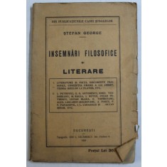 INSEMNARI FILOSOFICE SI LITERARE de STEFAN GEORGE , 1926