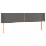 Cumpara ieftin Tablie de pat cu aripioare gri 183x16x78/88 cm piele ecologica