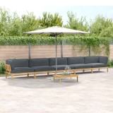 vidaXL Set de canapea cu pernă 6 pcs Antracit Lemn Solid de Acacia 3418434
