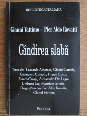 GANDIREA SLABA - GIANNI VATTIMO foto