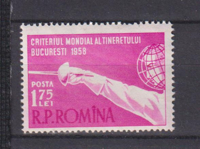 CRITERIUL MONDIAL AL TINERETULUI LA SCRIMA LP 453 MNH foto