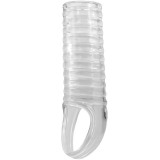 Manșon pentru penis PRETTY LOVE Hartman, cu inel pentru testicule, pentru &icirc;ngroșare, stimulare și erecție, transparent
