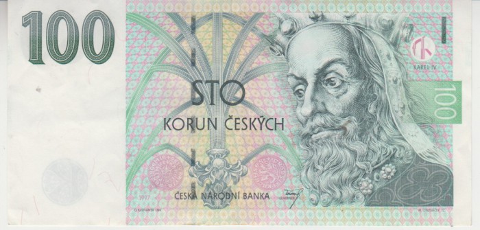 B11 - Bancnota foarte veche - Cehia - 100 coroane - 1997