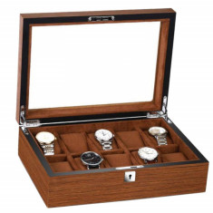 Cutie caseta din lemn pentru depozitare si organizare 10 ceasuri, model Pufo... foto